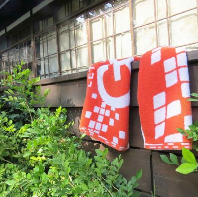 GO 提花運動毛巾(橘/白)